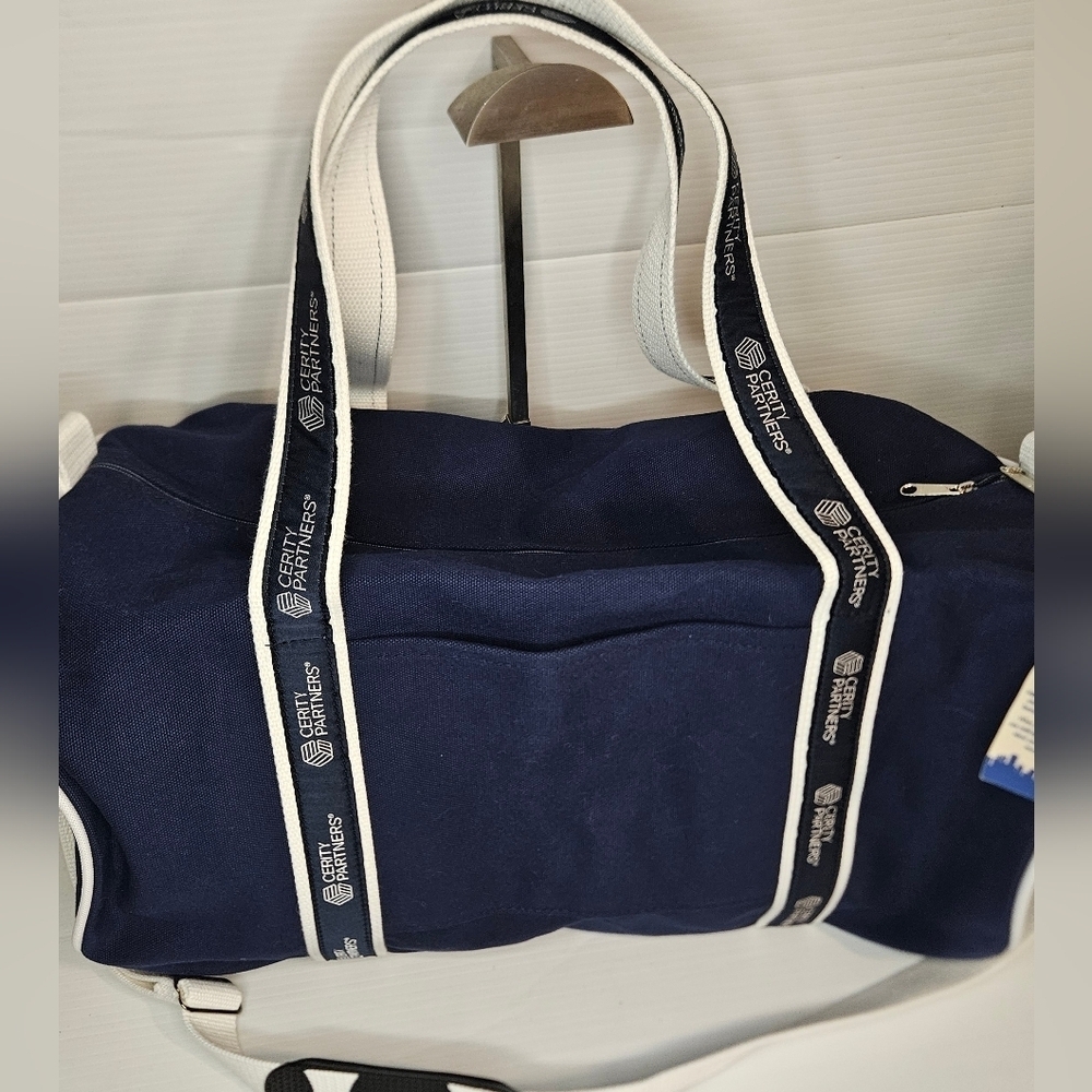 BankerBags Navy Canvas Duffel Bag – Certify Partners Logo – Made in USA